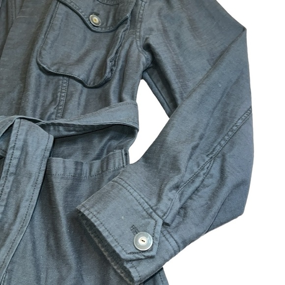 {EUC Free People In Our Nature Washed Black Tie Waist Cargo Jacket Medium} - Picture 7 of 13